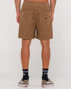 Rifts 14 Wale Vintage Wash Elastic Cord Short | Rusty Store