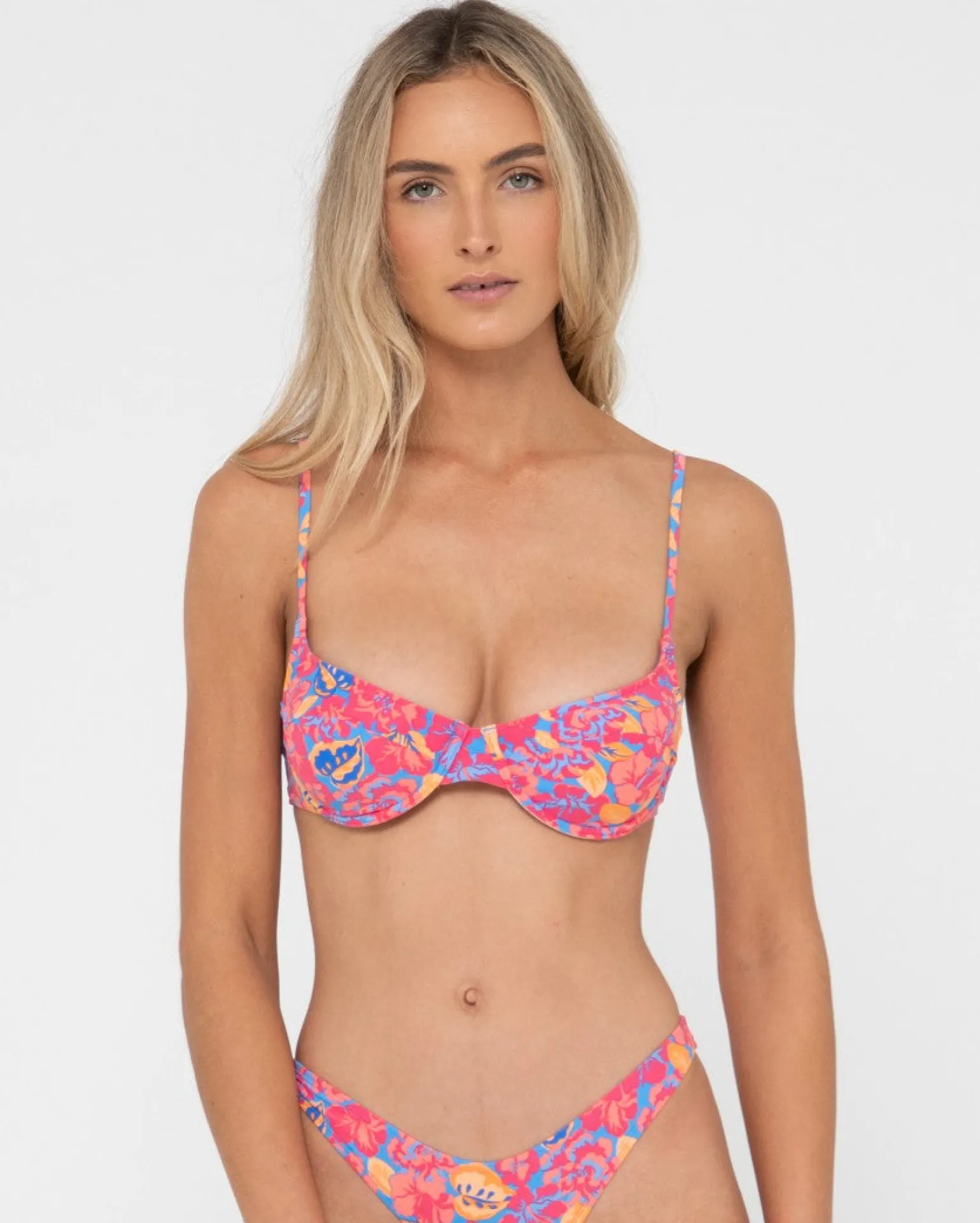Rio Hibiscus Printed Balconette Bikini Top | Rusty Sale