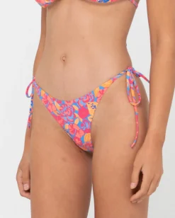 Rio Hibiscus Printed Brazilian Side Tie Bikini Bottom | Rusty Clearance