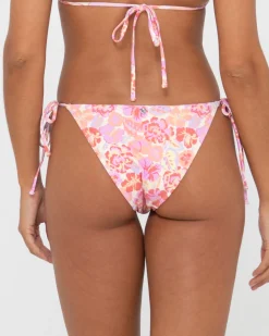 Rio Hibiscus Printed Midi Side Tie Bikini Bottom | Rusty Outlet