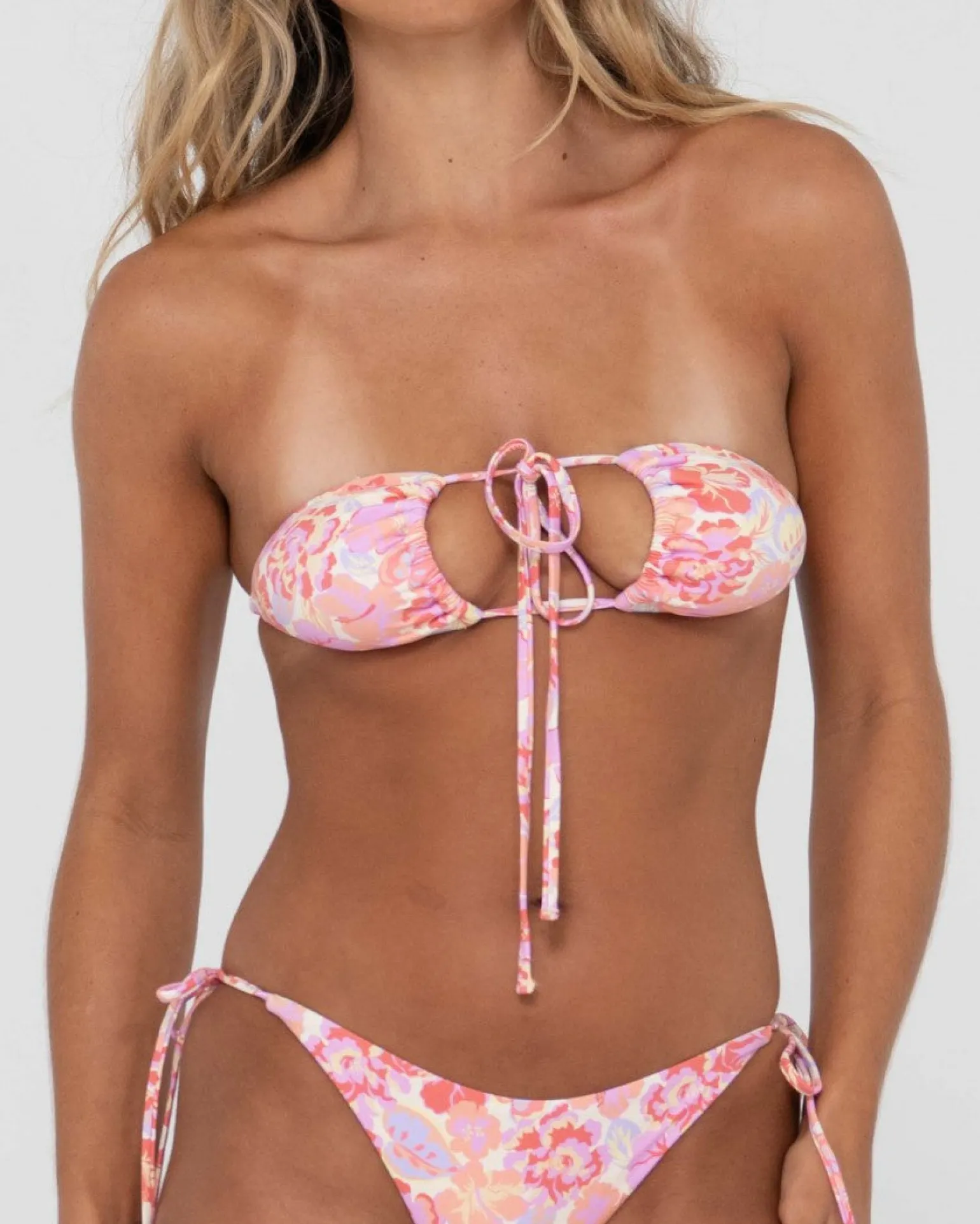 Rio Hibiscus Printed Multiway Bikini Top | Rusty Clearance