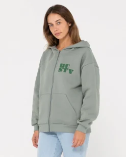 Code Oversize Zip Hooded Fleece | Rusty New