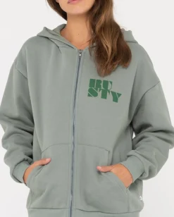 Code Oversize Zip Hooded Fleece | Rusty New