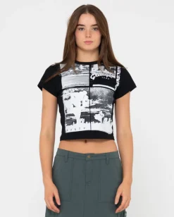 Greetings Skimmer Graphic Baby Tee | Rusty Sale