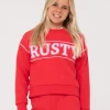 Line Oversize Crew Fleece Girls | Rusty Flash Sale