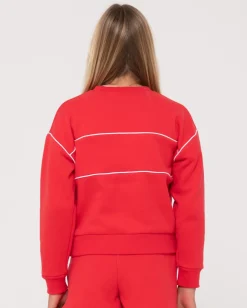 Line Oversize Crew Fleece Girls | Rusty Flash Sale