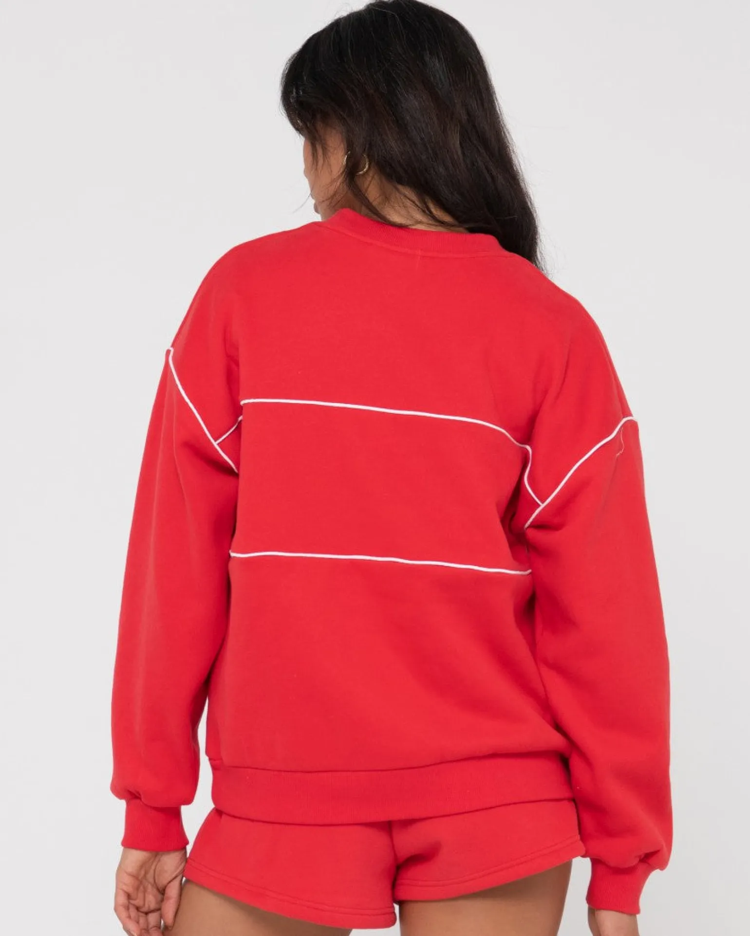 Line Oversize Crew Fleece | Rusty Hot