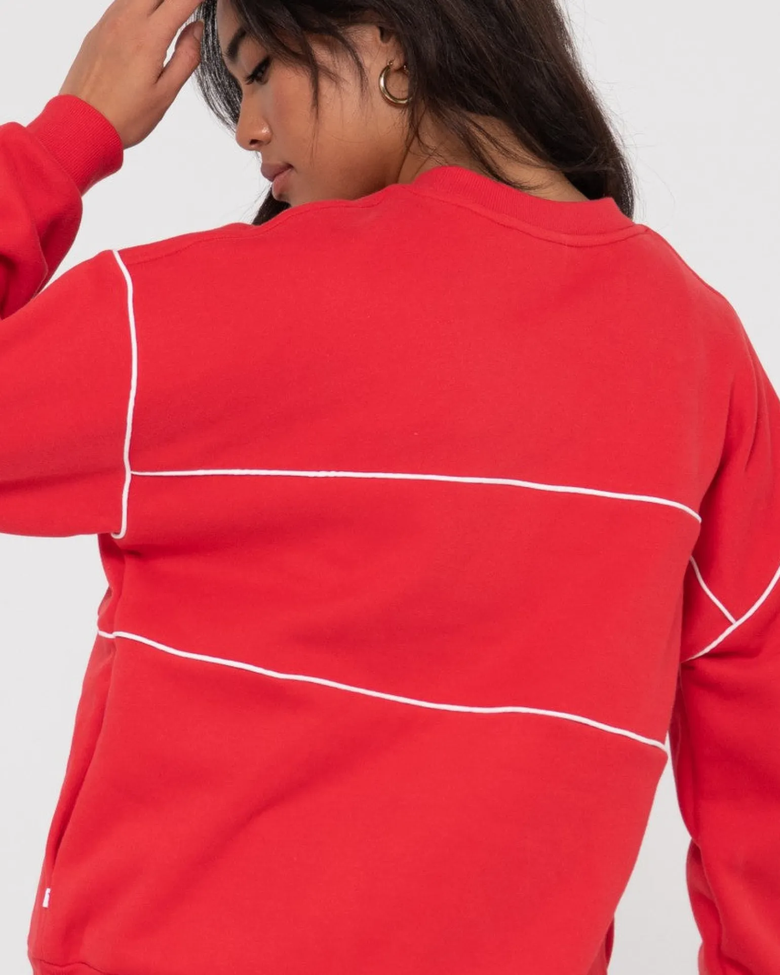 Line Oversize Crew Fleece | Rusty Hot