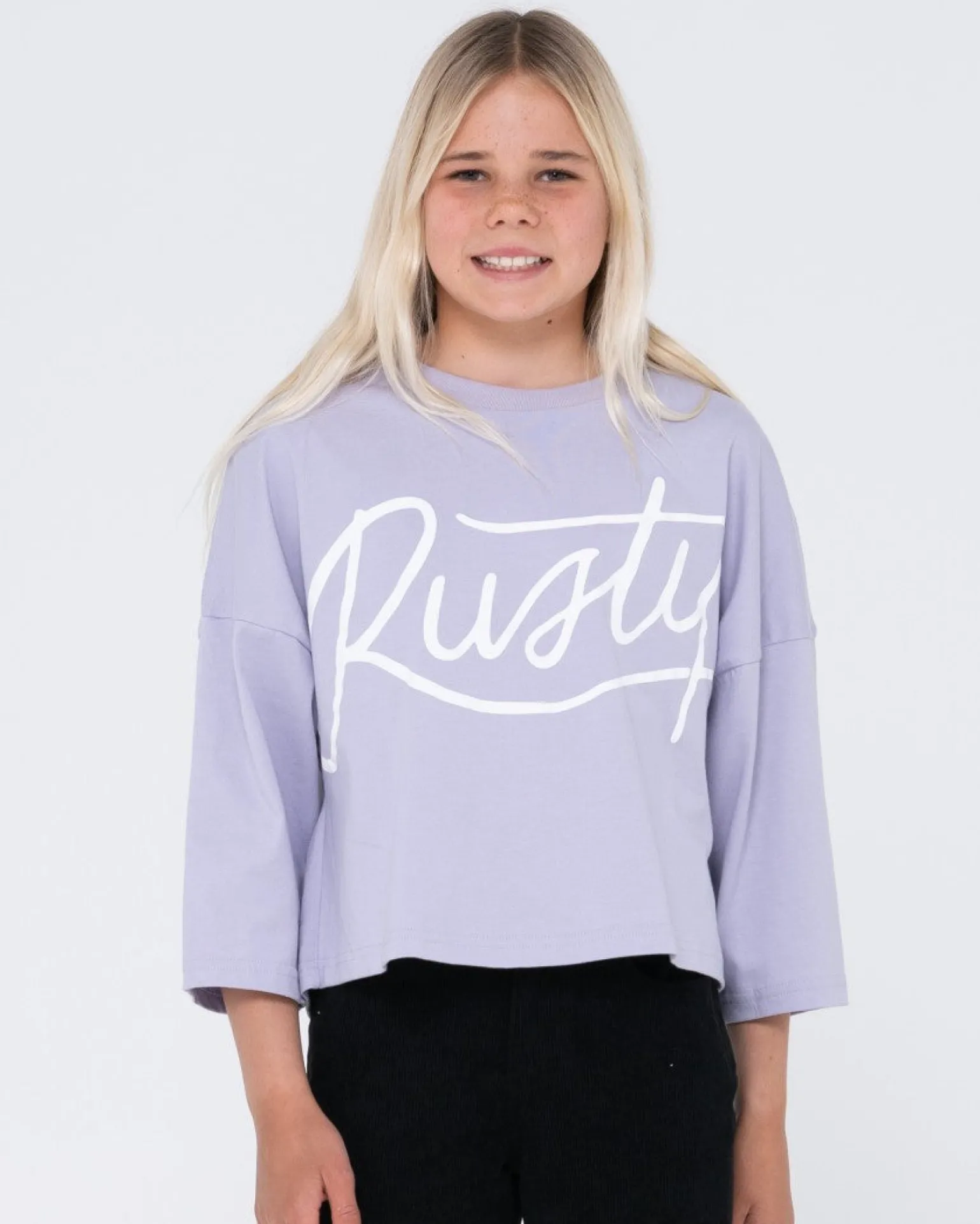 Script Long Sleeve Tee Girls | Rusty Cheap
