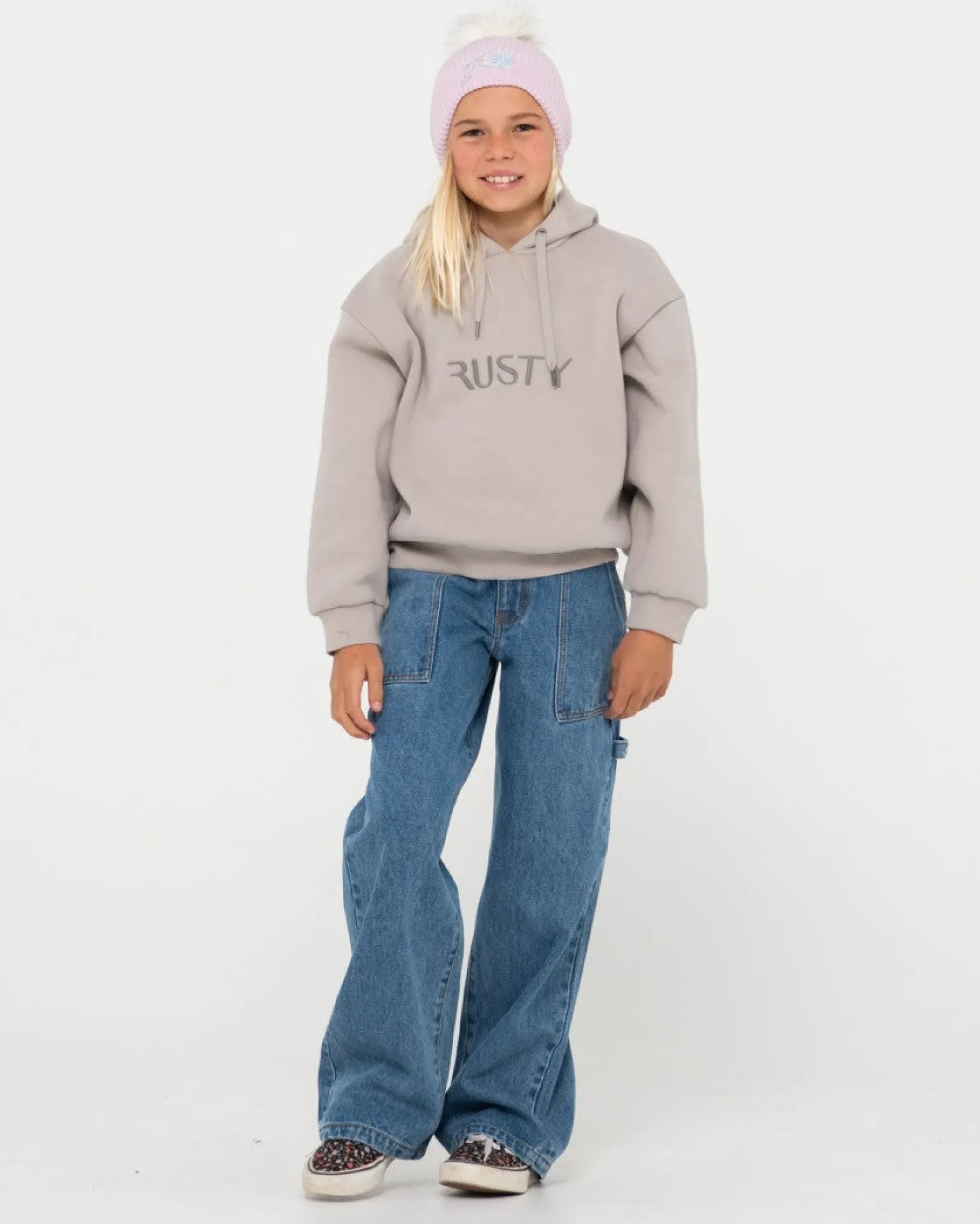 Signature Hooded Fleece Girls | Rusty Store