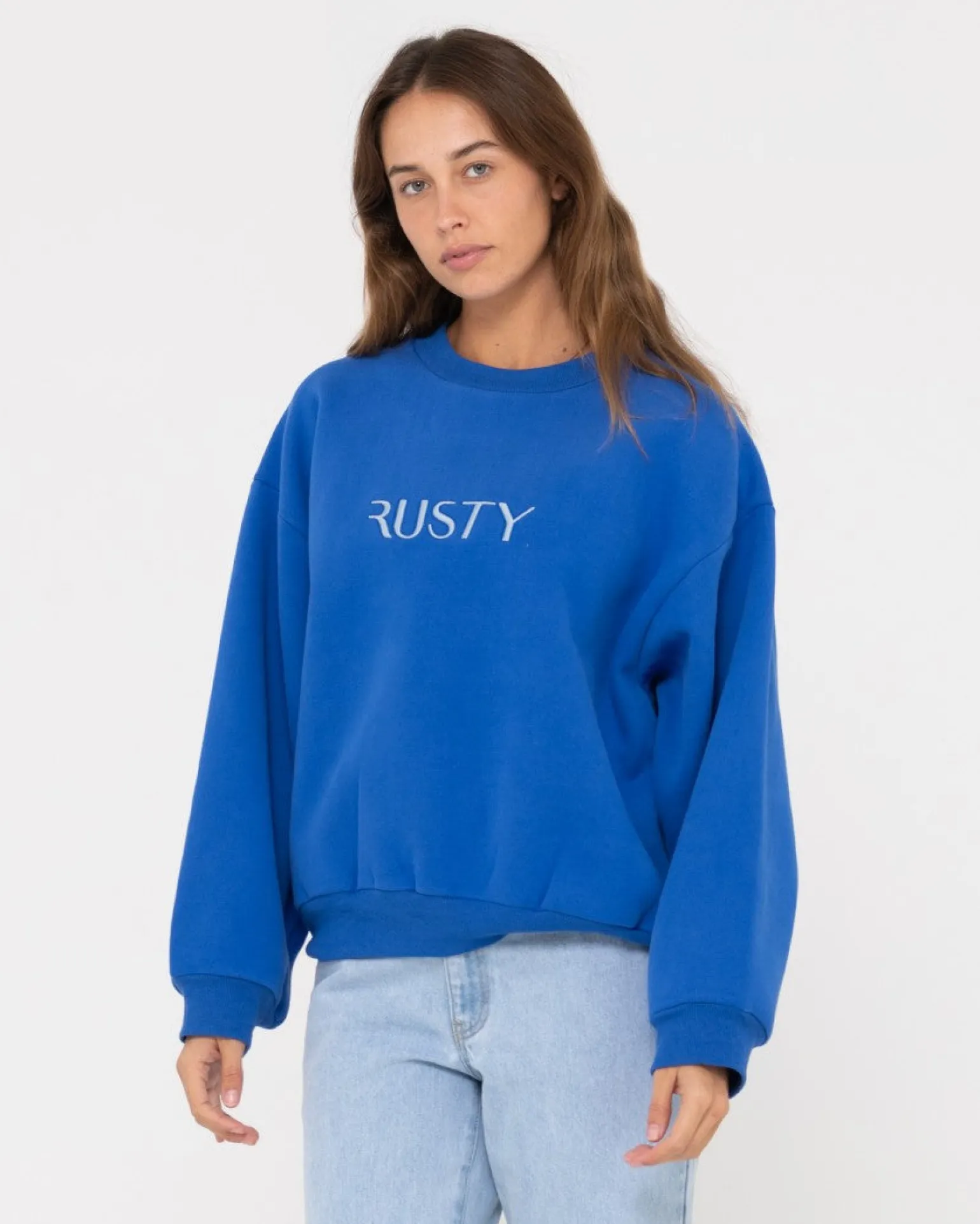 Signature Oversize Crew Fleece | Rusty Discount