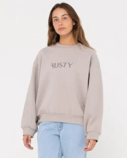 Signature Oversize Crew Fleece | Rusty Shop