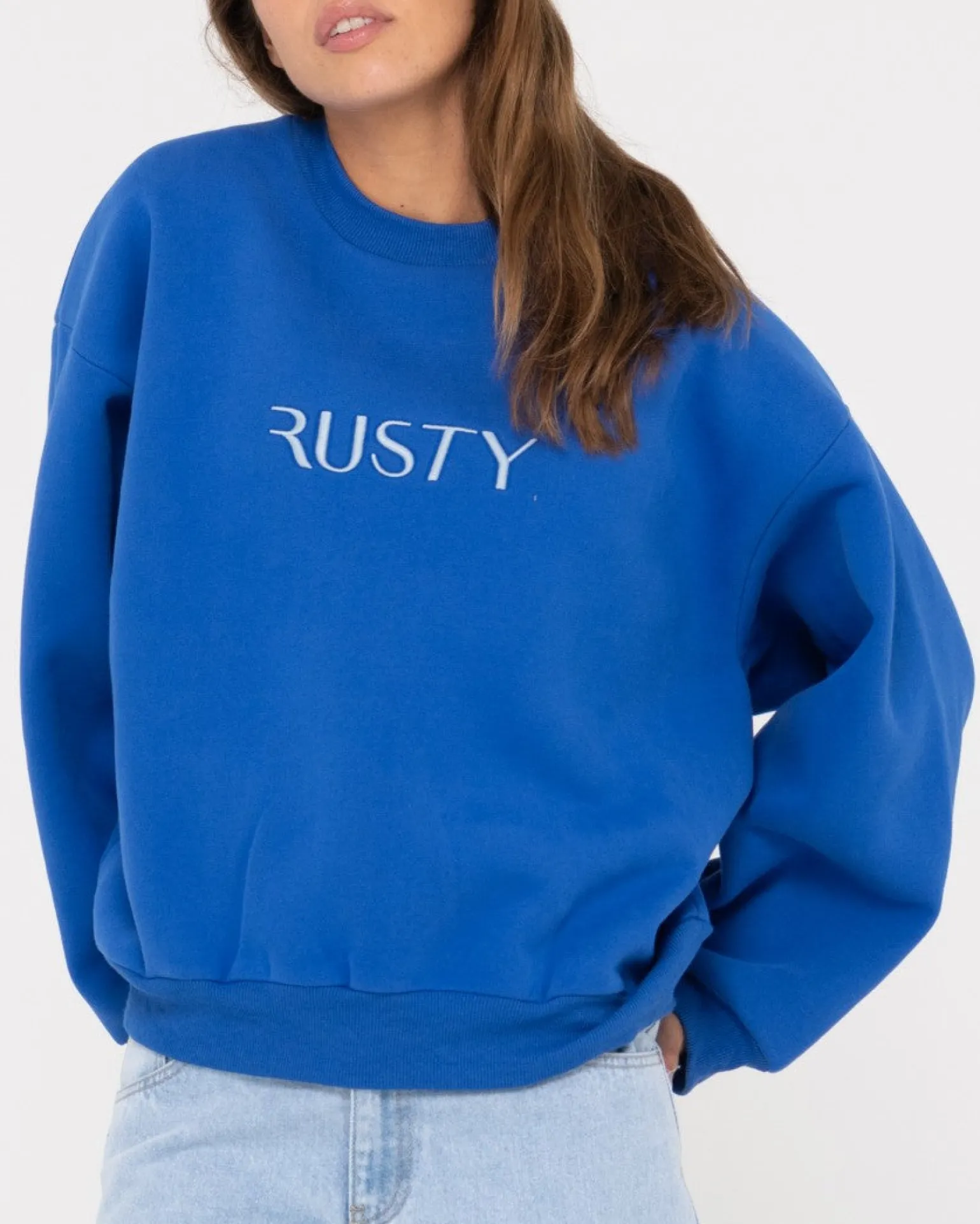 Signature Oversize Crew Fleece | Rusty Discount