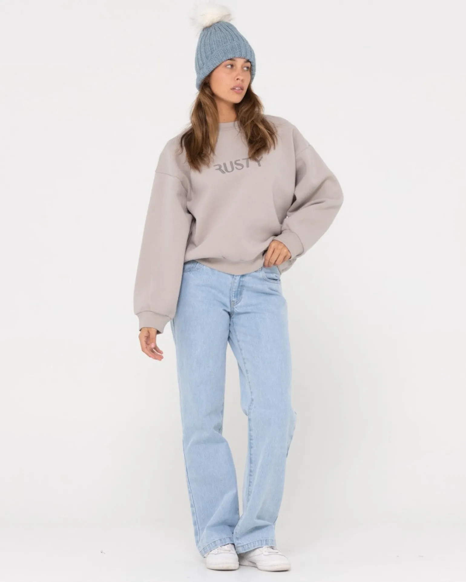 Signature Oversize Crew Fleece | Rusty Shop