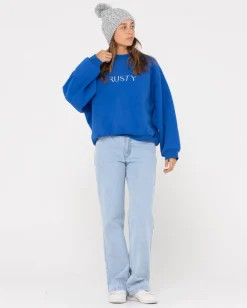 Signature Oversize Crew Fleece | Rusty Discount
