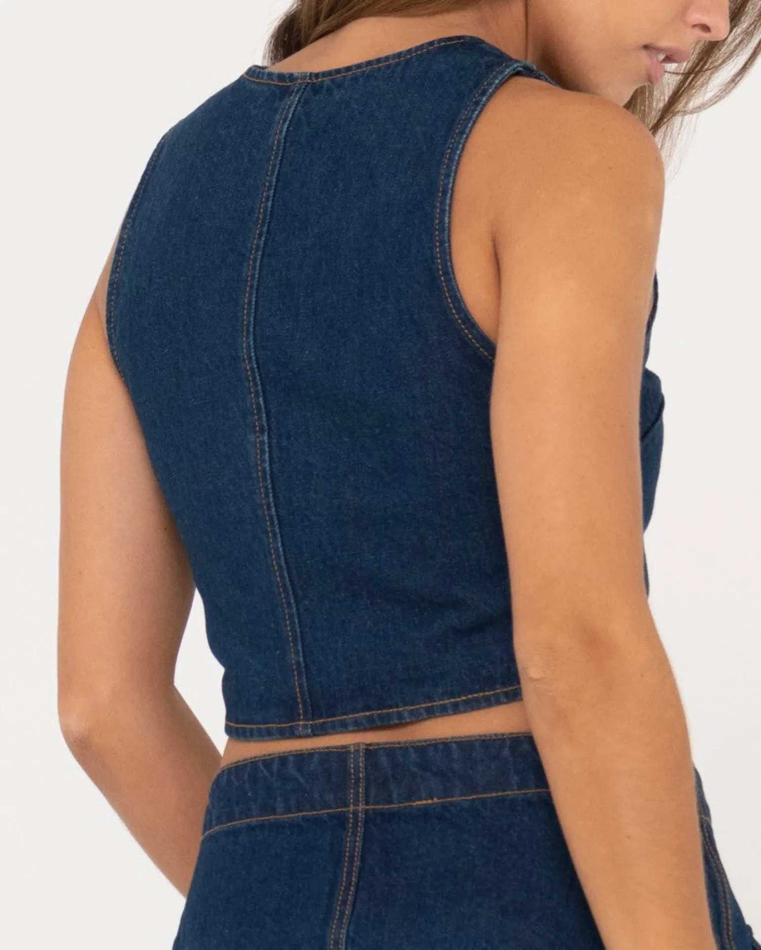 Ryley Cropped Denim Vest | Rusty Cheap