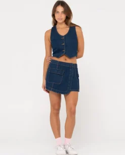 Ryley Cropped Denim Vest | Rusty Cheap