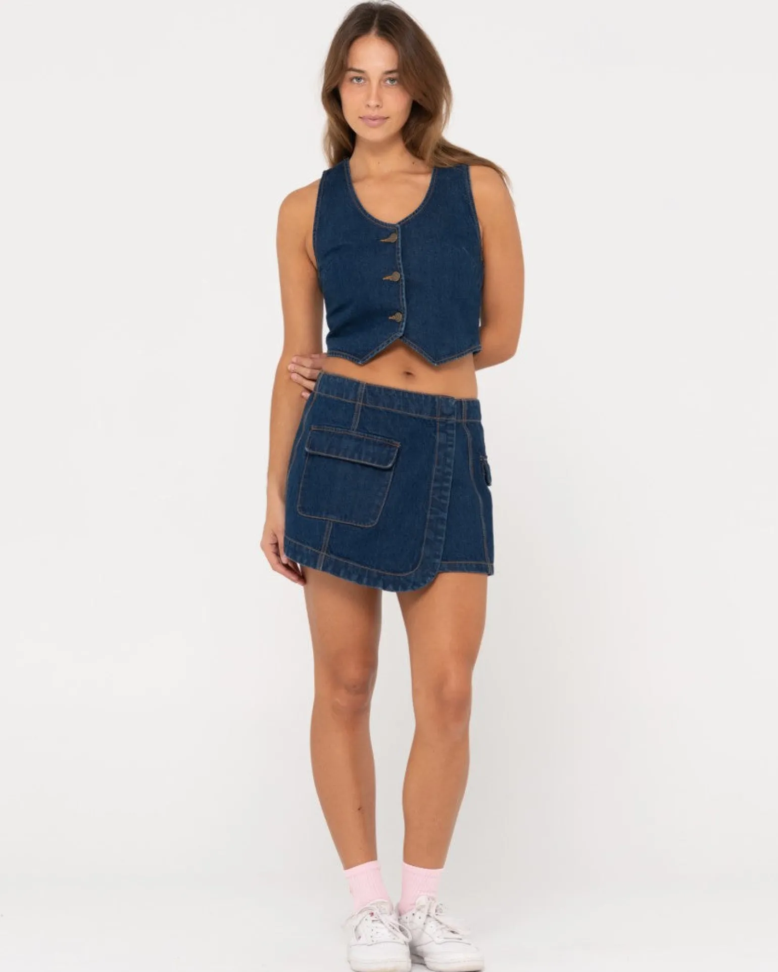 Ryley Cropped Denim Vest | Rusty Cheap