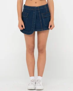 Ryley Low Rise Cargo Denim Mini Skirt | Rusty Store