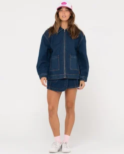 Ryley Oversized Zip Through Denim Jacket | Rusty Outlet