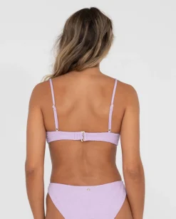 Sandalwood Textured Balconette Bikini Top | Rusty Hot