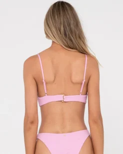 Sandalwood Textured Balconette Bikini Top | Rusty Hot