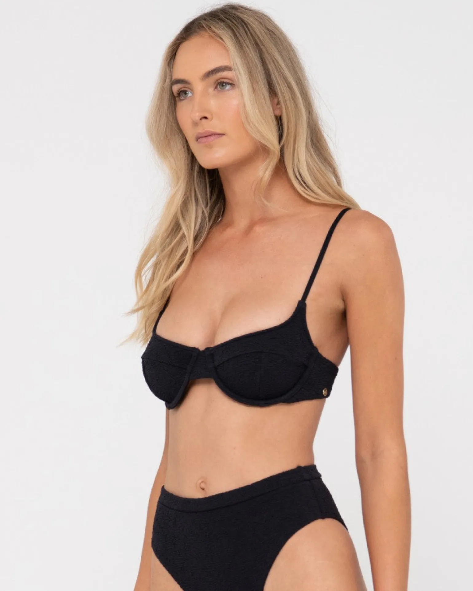 Sandalwood Textured Balconette Bikini Top | Rusty Cheap