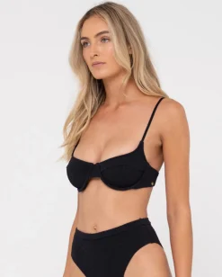 Sandalwood Textured Balconette Bikini Top | Rusty New