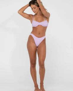 Sandalwood Textured Balconette Bikini Top | Rusty Hot