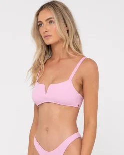 Sandalwood Textured Bralette Bikini Top | Rusty Discount
