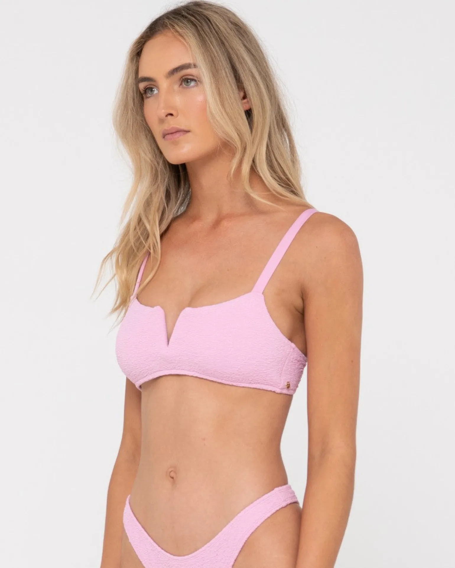 Sandalwood Textured Bralette Bikini Top | Rusty Discount
