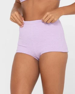 Sandalwood Textured High Waisted Surf Short | Rusty Hot
