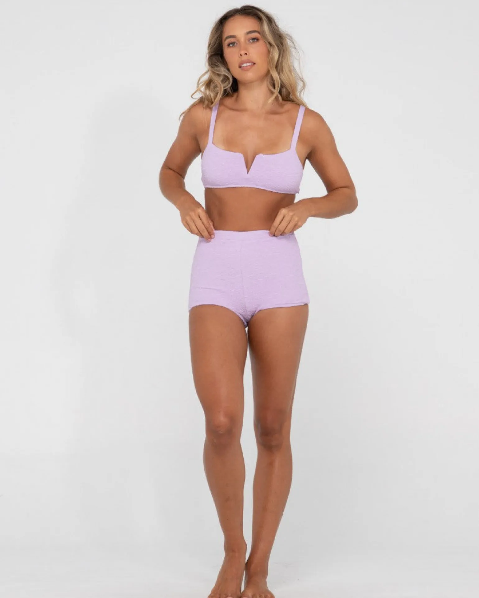 Sandalwood Textured High Waisted Surf Short | Rusty Cheap