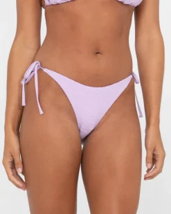 Sandalwood Textured Midi Side Ties Bikini Bottom | Rusty Sale
