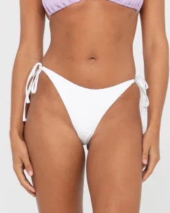 Sandalwood Textured Midi Side Ties Bikini Bottom | Rusty Online