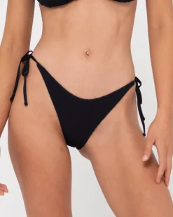 Sandalwood Textured Midi Side Ties Bikini Bottom | Rusty Cheap