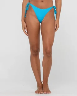 Sandalwood Textured Midi Side Ties Bikini Bottom | Rusty Outlet