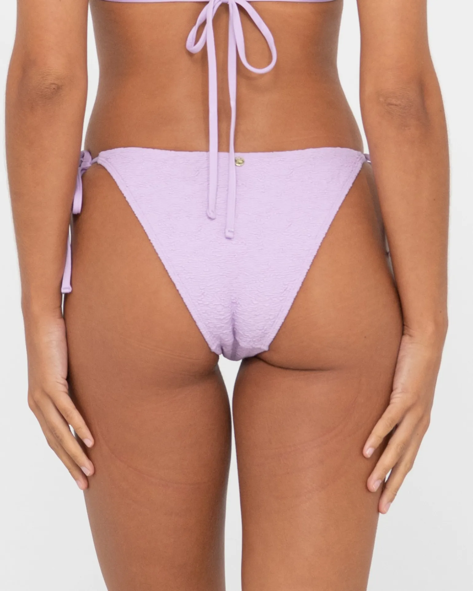 Sandalwood Textured Midi Side Ties Bikini Bottom | Rusty Sale