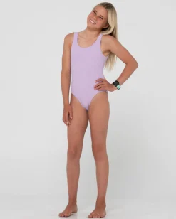 Sandalwood Textured One Piece Swimsuit Girls | Rusty Best Sale