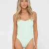 Sandalwood Textured Retro One Piece | Rusty Cheap