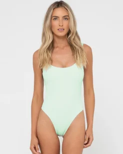 Sandalwood Textured Retro One Piece | Rusty Cheap