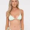 Sandalwood Textured Slick Triangle Bikini Top | Rusty Cheap