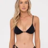Sandalwood Textured Slick Triangle Bikini Top | Rusty Cheap