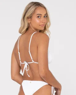 Sandalwood Textured Slick Triangle Bikini Top | Rusty Clearance