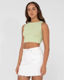 Scarlett Ribbed Cropped Tank Top | Rusty Cheap