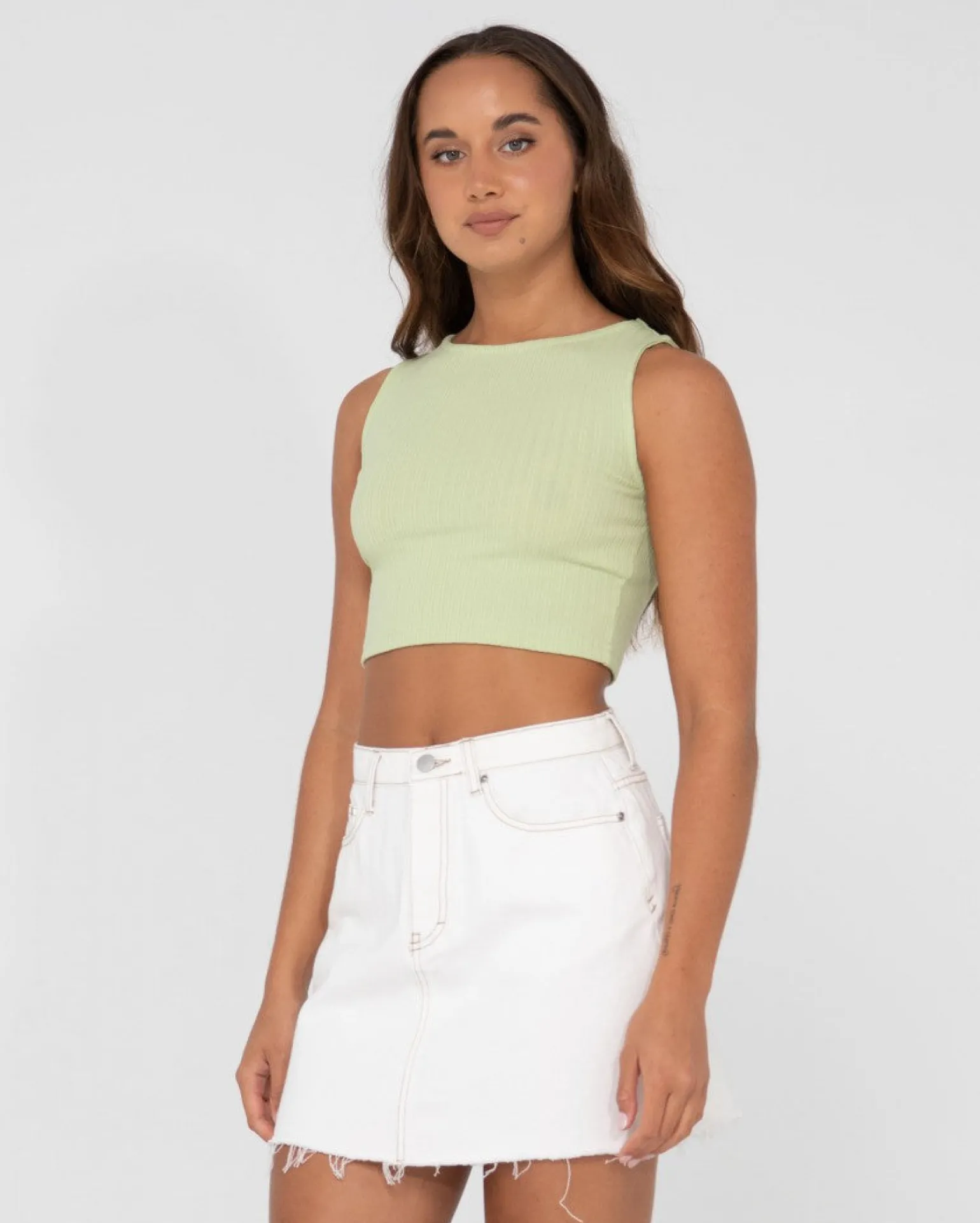 Scarlett Ribbed Cropped Tank Top | Rusty Cheap