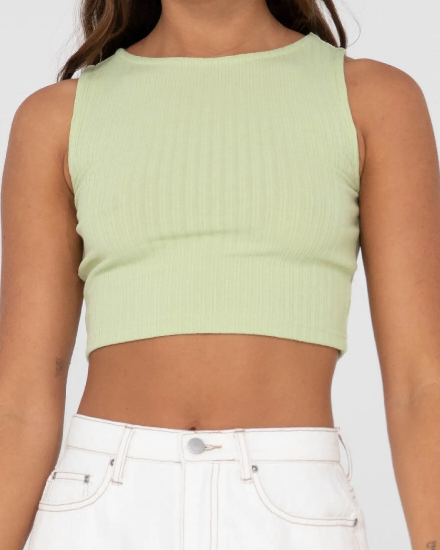 Scarlett Ribbed Cropped Tank Top | Rusty Cheap