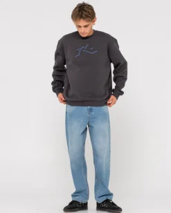 Shadow R Relaxed Super Fleece Crew | Rusty Sale