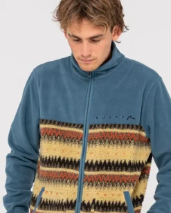 Shag Paneled Full Zip Fleece | Rusty Store