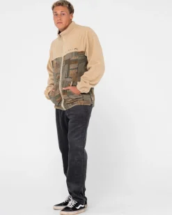 Shag Paneled Full Zip Fleece | Rusty Store